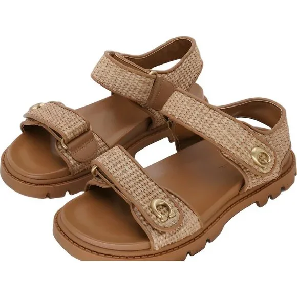 Women's Coach Brynn Double-Band Sport Sandal Brown US 7.5 M - Picture 2 of 6